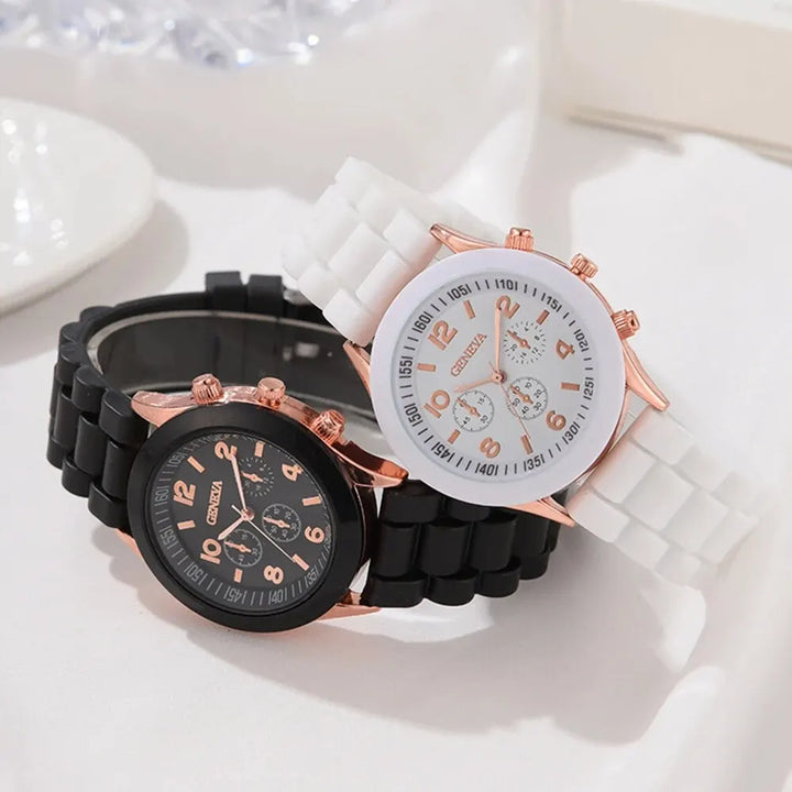 2Pcs Watch Set Fashion Luxury Elegant.