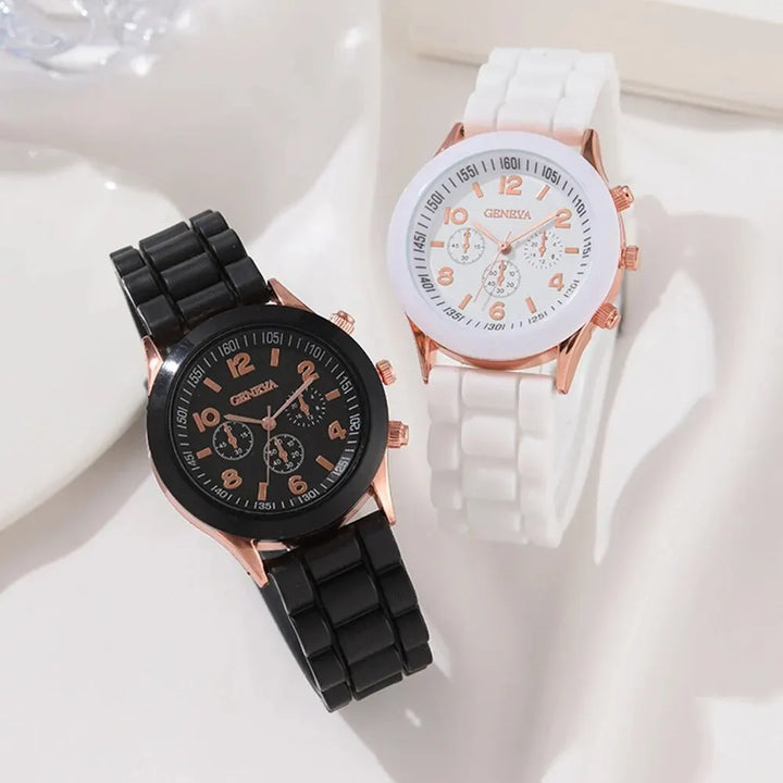 2Pcs Watch Set Fashion Luxury Elegant.