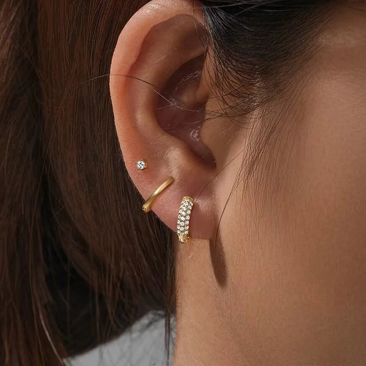 3PCS Trendy Round Circle Hoop Earrings