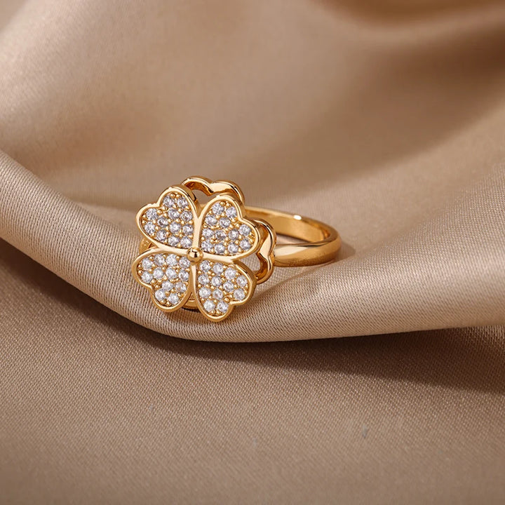 Spinner Zircon Heart Ring