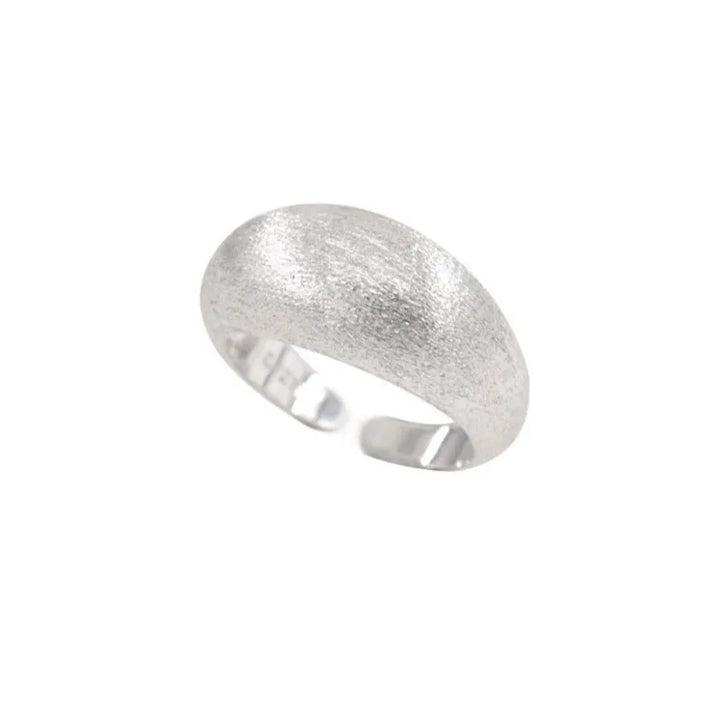 Silver Color Matte Brushed Surface Circular Open Ring.
